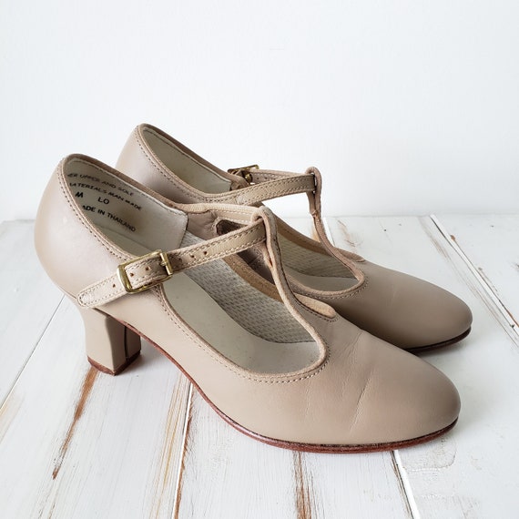 taupe mary jane shoes