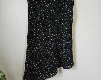 Vintage Lässige Ecke Anhang Polka Dot Asymmetrischer Rock Size 10/M