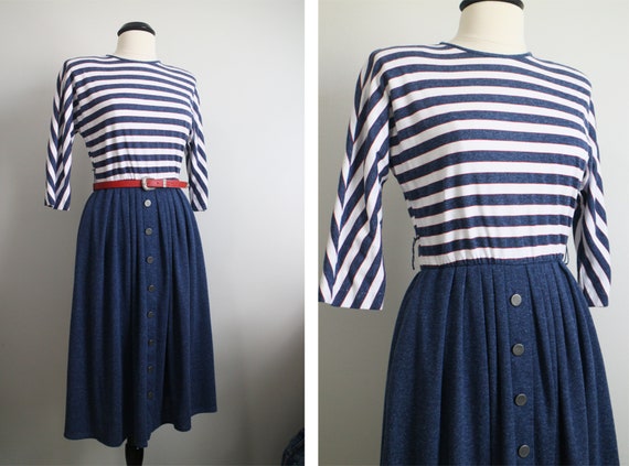 blue and white sailor dress