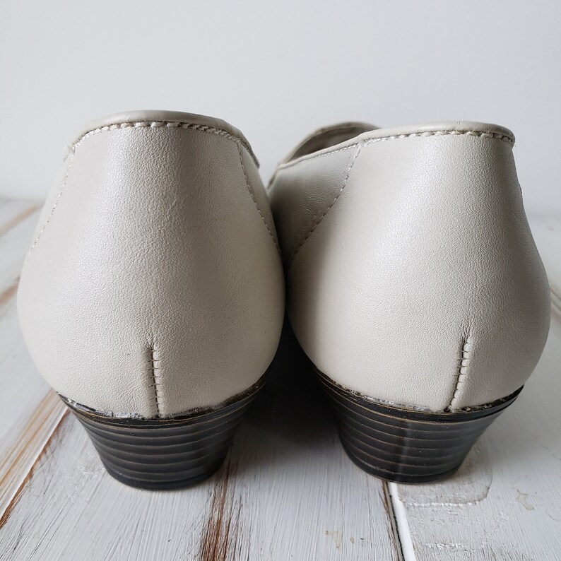Storlek 9,5 N Vintage New Old Stock Vävda Loafers Off White Färg bild 6