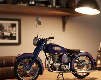 Miniature Motorbike Metal Ornament Mini Gift Handmade Indian Scout 1949 Roadbike Gift Motorcycle Enthusiast