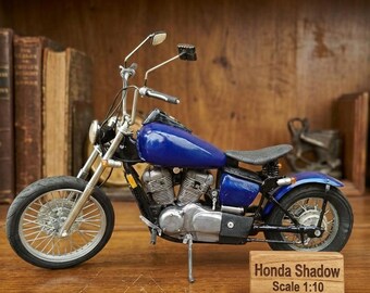 Gift for Motorbike Lovers Upcycled Metal Honda Shadow Miniature – Handmade Motorcycle Model, Vintage Gift