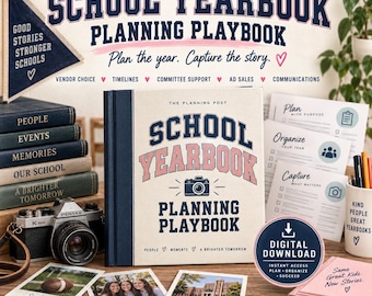 Yearbook Committee Planning Kit, School Yearbook Planner, Volunteer & Ad Sales Tracker