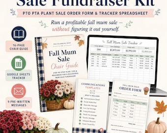 Fall Mum Fundraiser Kit, PTO PTA Plant Order Form (Google Sheets)