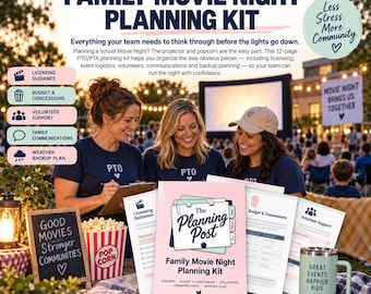 Family Movie Night Planning Kit | PTO/PTA Event Guide (Digital Download)