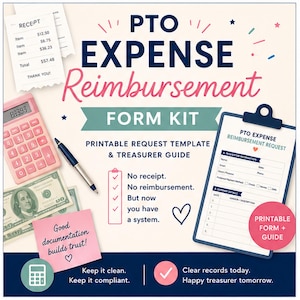 Formulieren voor onkostenvergoeding voor de oudervereniging (PTO/PTA) | Handleiding voor de penningmeester en bewerkbare sjablonen