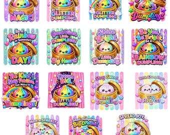 Rainbow Dumpling PNG Bundle | Cute Kawaii Dumpling Clipart | Sublimation PNG | Cricut Shirt Design | Instant Download | Commercial Use