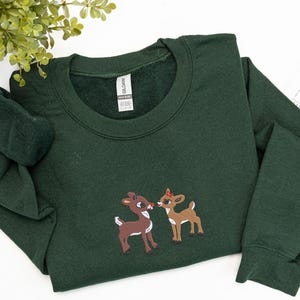 Custom Embroidered Christmas Sweatshirt, Rudolph and Clarice Sweater, Christmas Crewneck, Winter Season Movie Sweater, Christmas Gift