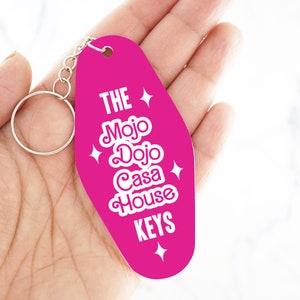 Motel keychain Pink, Hot Pink accessories, Hotel key tag, Pink aesthetic, Mojo Dojo Casa House image 2