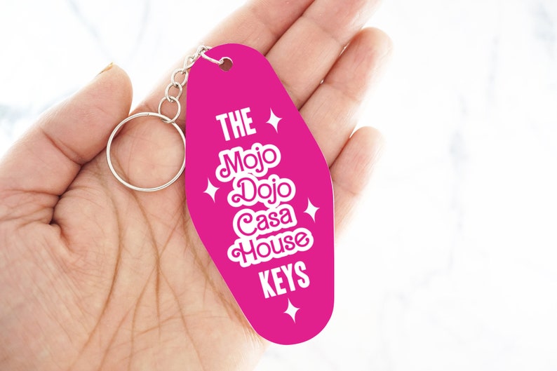 Motel keychain Pink, Hot Pink accessories, Hotel key tag, Pink aesthetic, Mojo Dojo Casa House image 2