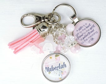 Sister keychain Gift, Thoughtful Personalized Gift for Sister or Aunt, Custom message gift for sister in law