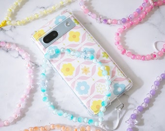 Beaded Phone Charm Strap, Pastel Aesthetic, Kawaii beaded Accessory for Cell Phones