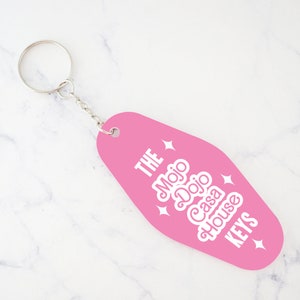 Motel keychain Pink, Hot Pink accessories, Hotel key tag, Pink aesthetic, Mojo Dojo Casa House image 5