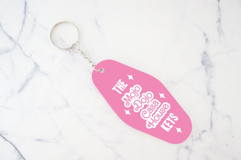 Motel keychain Pink, Hot Pink accessories, Hotel key tag, Pink aesthetic, Mojo Dojo Casa House image 5