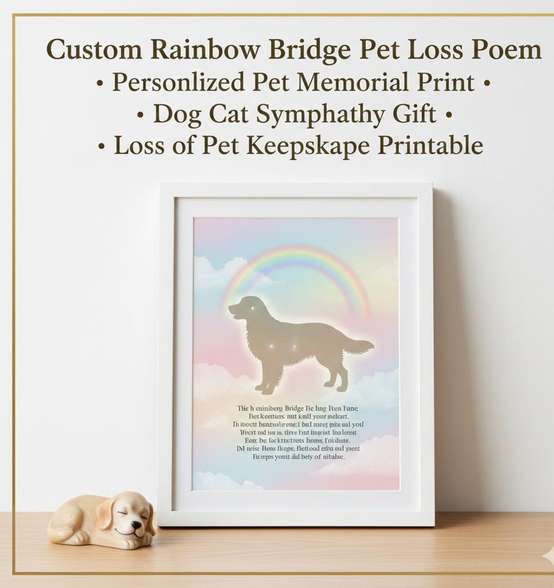 Custom Rainbow Bridge Pet Loss Poem • Personalized Pet Memorial Print ...
