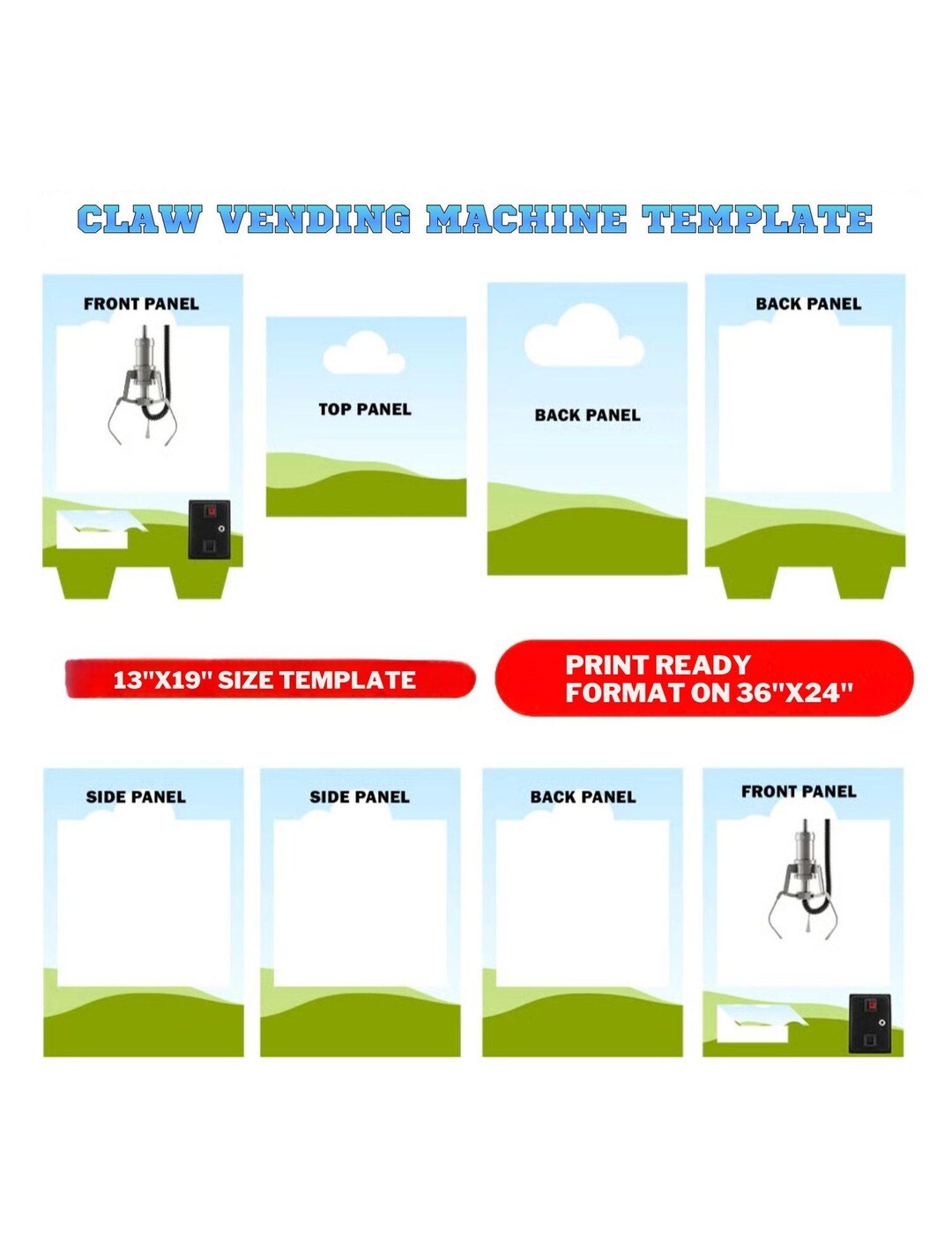 Claw Vending Machine Template | 13x19 Inch DIY Canva Design (digital ...