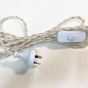 Vintage Twisted Fabric Cord Kit with Inline Switch, 3m Australian Plug