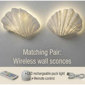 Handmade Clamshell  Wall Sconces – Coastal Glow, Renter-Friendly Shell Pair