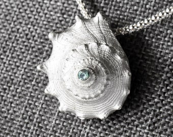 Argentium  Silver Shell Pendant Necklace