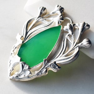 Art Nouveau Chrysoprase Pendant Necklace image 10