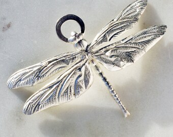 Argentium Silver Dragonfly Pendant Necklace