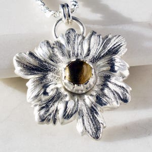 Citrine Flower Pendant Necklace