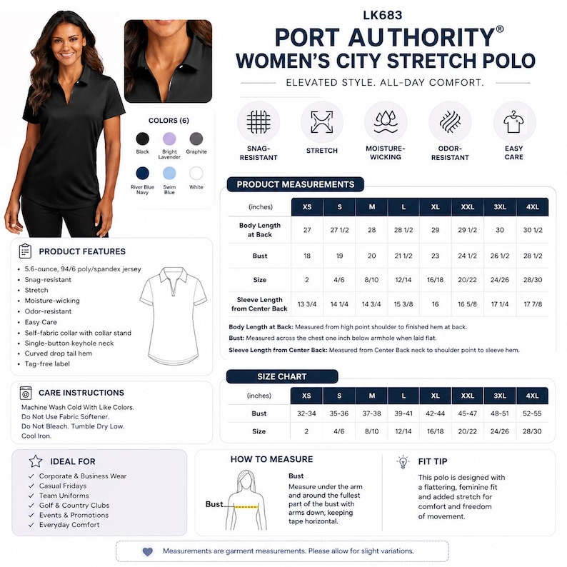Besticktes Poloshirt für Damen – Personalisiertes Poloshirt mit Firmenlogo – Freizeitkleidung, Arbeitskleidung – Geschenk für Kollegen, Geburtstagsgeschenk Bild 10
