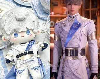 Love and Deepspace Xavier 20cm Cotton Doll Plush with 4 Outfits Prince Cat Card Priest Cloak Dress Up Fan Made Gift
