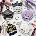 Love and Deepspace Inspired Leather Bag Charm Set Sylus Caleb Rafayel Zayne Xavier Handmade Rope Charm Keychain Fan Gift