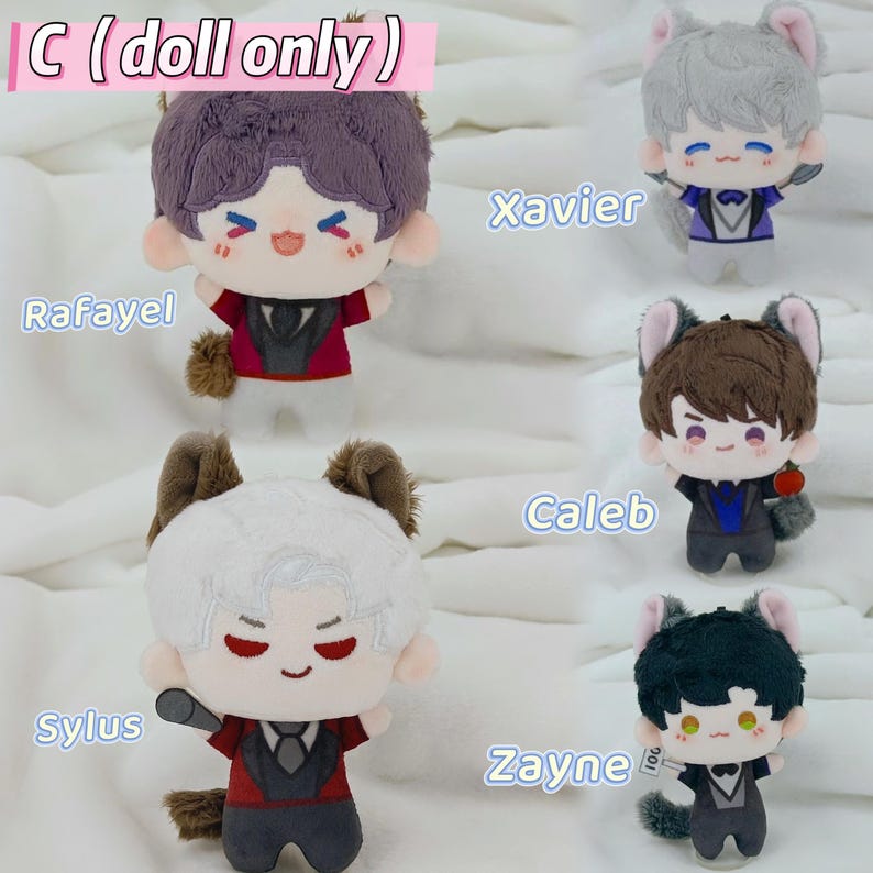 Muñeco de peluche de Love and Deepspace de 10 cm, Sylus, Rafayel, Xavier, Zayne, Caleb. Peluche de anime, juego, muñeco de peluche suave, regalo para fans. C