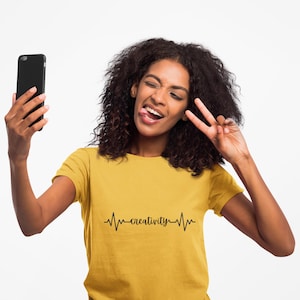 Creativity Heartbeat T-Shirt | EKG Wave Script Tee