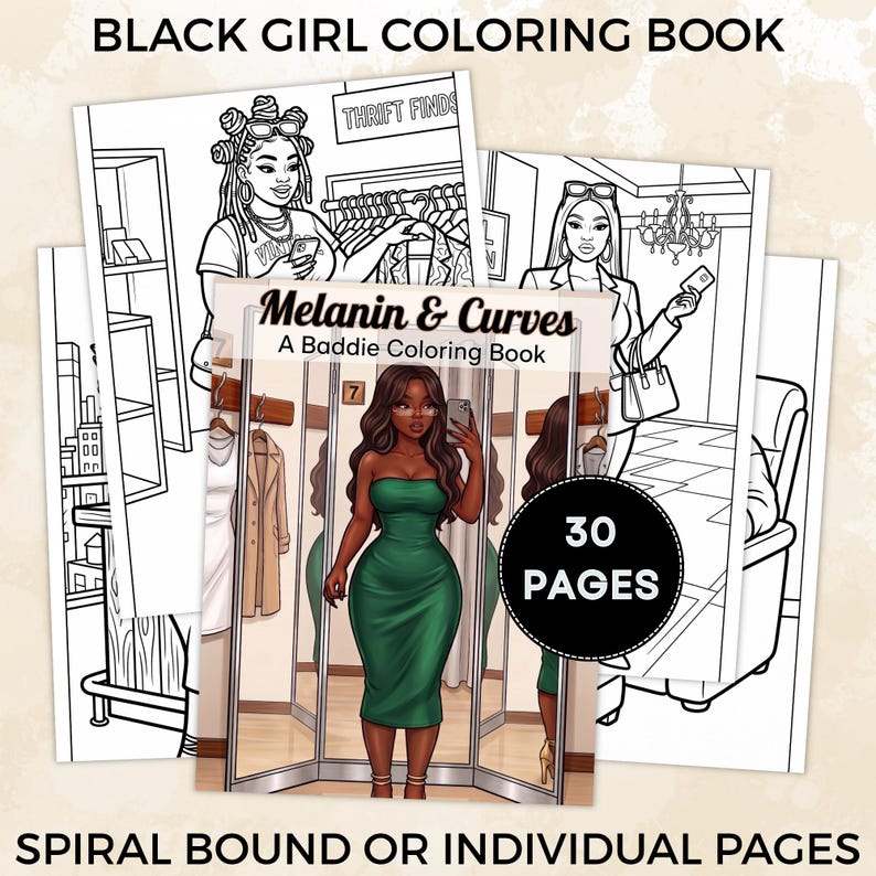 Black Girl Coloring Book for Adults, Melanin Baddie Coloring Book ...