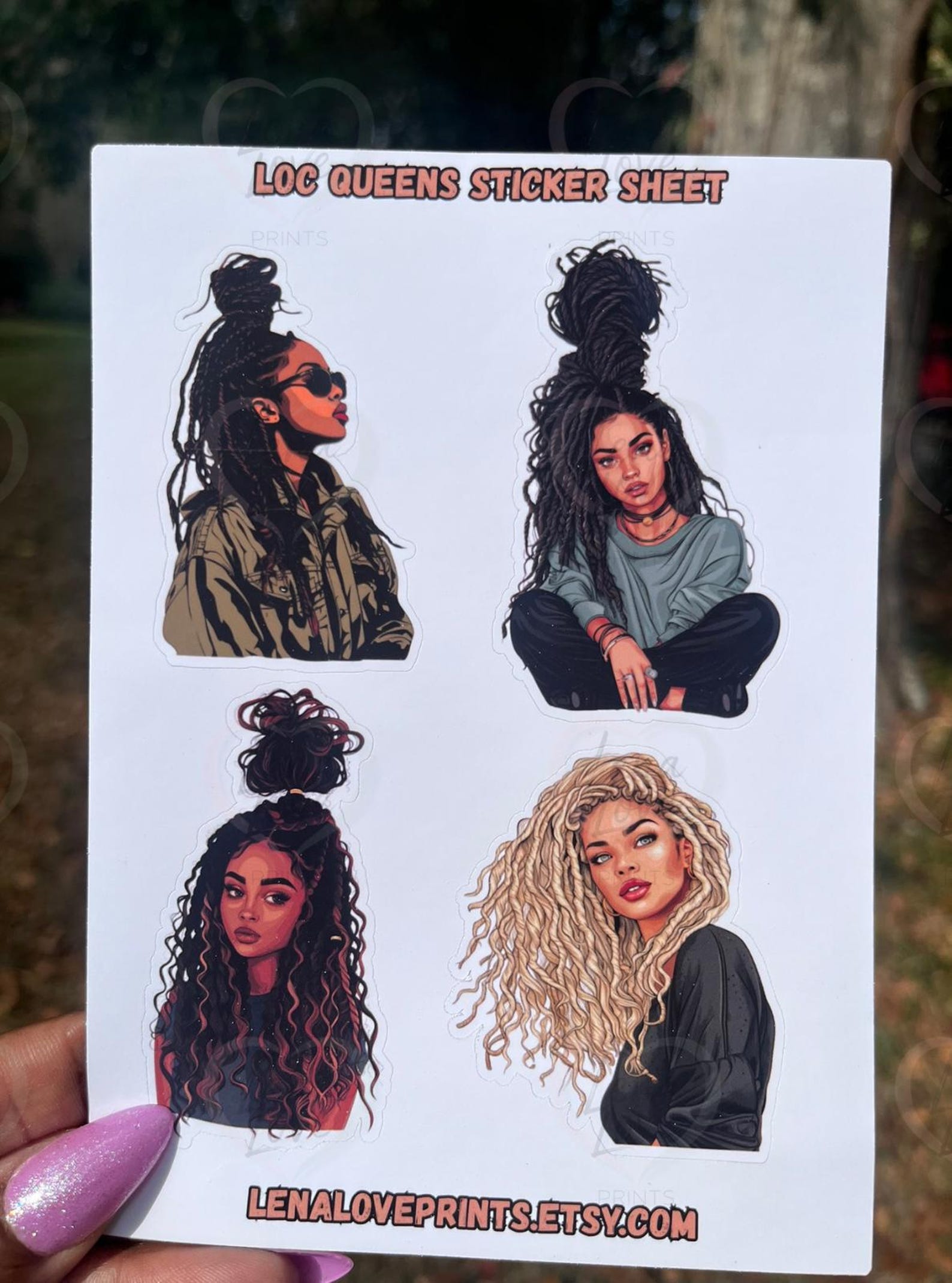 Loc Queen Sticker Sheets | 8 Stylish Black Girl Stickers With ...