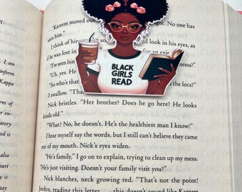 Black Girls Read Magnetic Bookmark: Black Woman Book Lover Gift