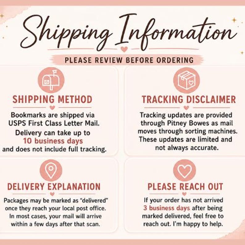 Puede incluir: Gr&aacute;fico con el t&iacute;tulo "Shipping Information" y el texto "Please Review Before Ordering". Incluye detalles sobre m&eacute;todos de env&iacute;o, seguimiento, entrega e informaci&oacute;n de contacto del servicio al cliente.