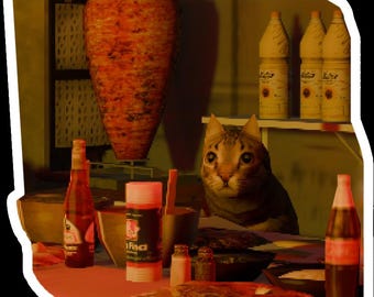 Pegatina de gato taco