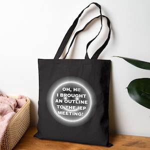Black Canvas Tote | IEP Warrior | Medical Mom Bag | Teacher Appreciation, Therapist Gift