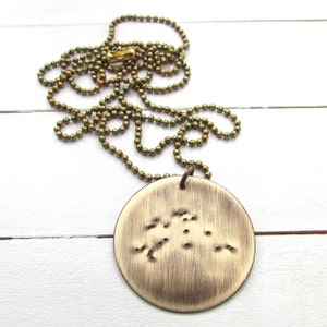 Aquarius Necklace | Constellation Necklace | Zodiac Necklace | Water | Astronomy Jewelry | Constellation Jewelry | Rustic Antiqued Brass