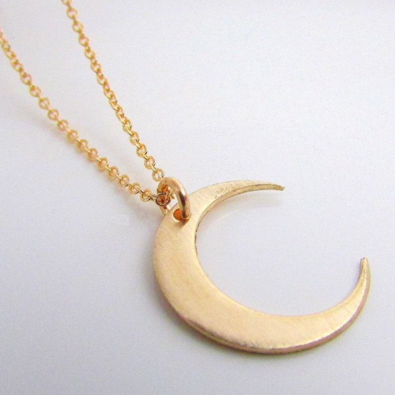 Moon Necklace Gold Crescent Moon Charm 14K Gold Filled Etsy