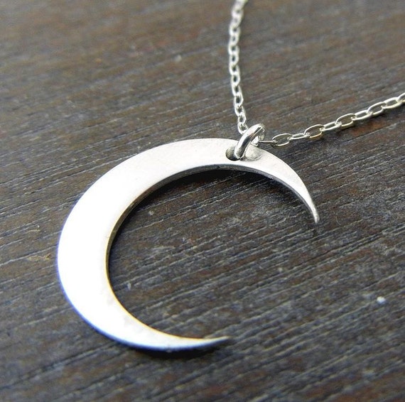 Little Sterling Silver Crescent Moon Charm Necklace By E Ria Image 0