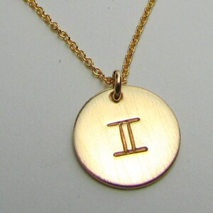 Zodiac Charm Necklace | Gemini Charm Necklace | Gold Filled Zodiac Charm Necklace | Zodiac Symbol Charm Necklace | May | June birthday