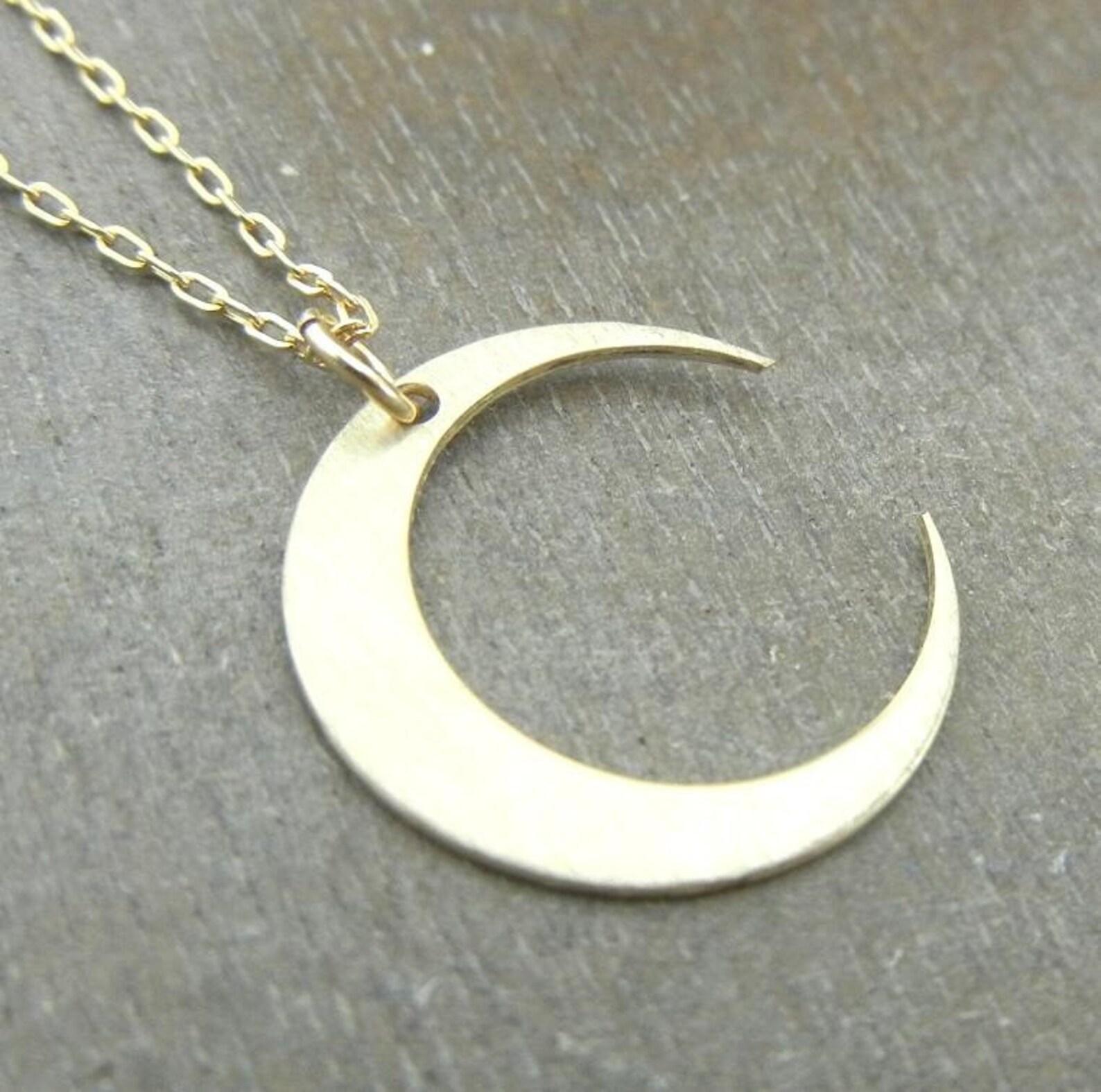 Gold Moon Necklace MIDNIGHT in GOLD Crescent Gold Filled Etsy
