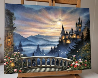 Golden Dreamscape – Original Acrylic Art on Canvas ( 34 × 40 cm)
