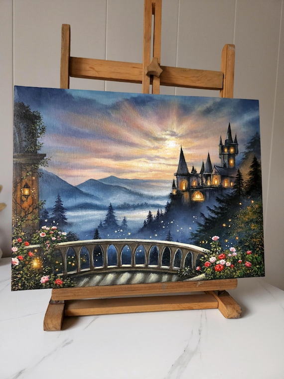 Golden Dreamscape – Original Acrylic Art on Canvas ( 34 × 40 cm)