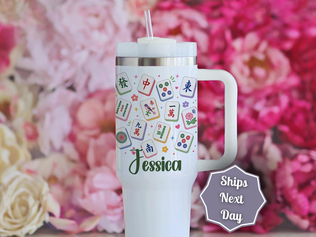Personalized Mahjong Tumbler | Mahjong Gift for Women | Funny Mahjong Cup I Chase Dragons
