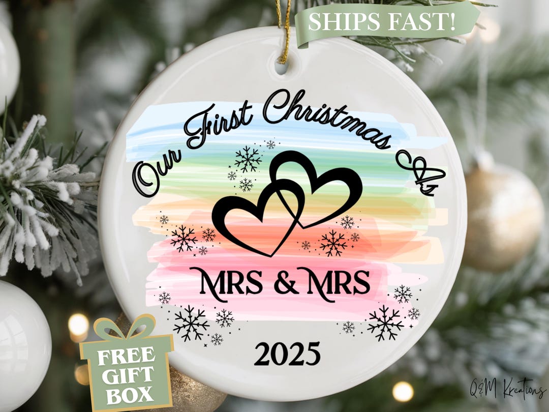 Personalized Mrs. and Mrs. Ornament: First Christmas Keepsake - Etsy