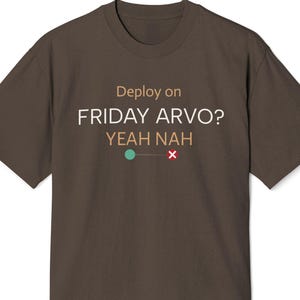 Deploy on Friday Arvo, Yeah Nah-Unisex Heavy Faded Tee | Tech humour | Programmer T-shirt