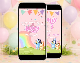 Puppy Girl Birthday Invitation Pink • Animated Party Invite • Editable Template