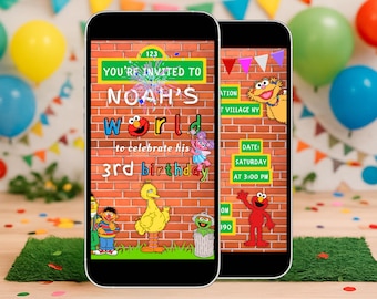 Animated Colorful Street Birthday Invitation | Digital Kids Party Invite | Editable Instant Download