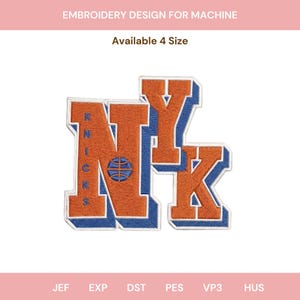 Kn!cks New York Basketball Embroidery File, NY Knicks Design, Streetwear Basketball Embroidery Design, Urban Game Day Embroidery Design